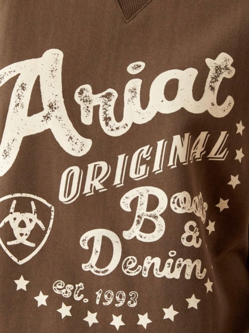 ARIAT | brown oversized crew sweatshirt | Medium - Picture 2 of 6